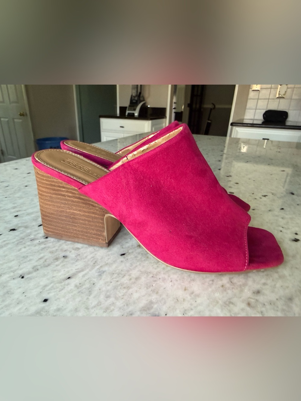 ASOS Fuchsia Suede Open-Toe Block Heel Mule - Women